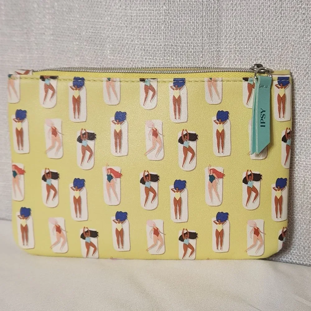 🔥 5/$20 Ipsy Cosmetic Makeup Travel Organizer Purse Organizer Light Yellow